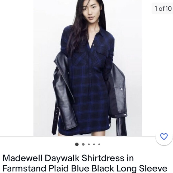 Madewell flannel plaid shirtdress - Picture 3 of 6